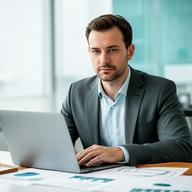 Tedy Jniah, especialista financiero, analizando indicadores de una empresa industrial